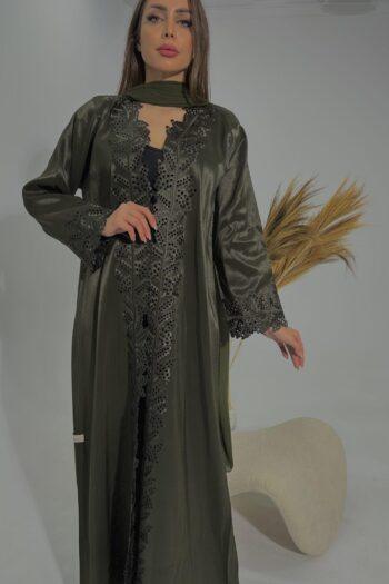 Green Tafta Abaya
