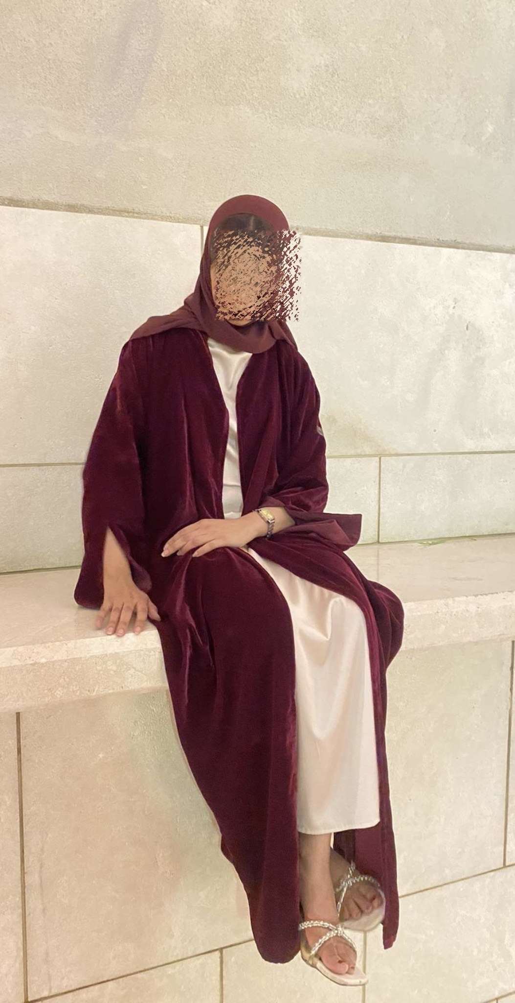 Velvet Abaya with Sleeve Detail